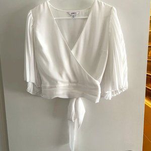 Express - Pleated Kimono Sleeve Top $30 White